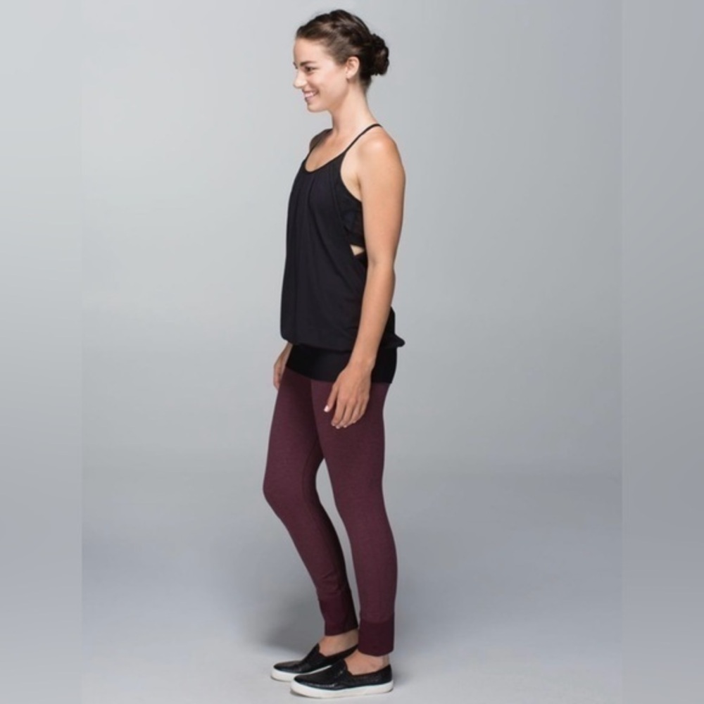 Lululemon Ebb To Street Pant Heathered Bordeaux Drama Burgundy Stretch Size 8
